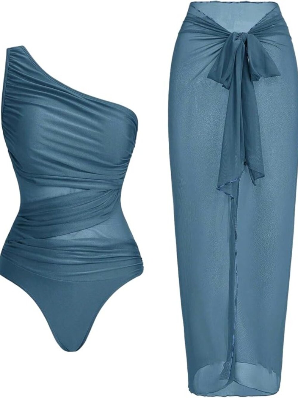 Women's One Piece Swimsuit with Cover Up Sarong - NWOT - L
